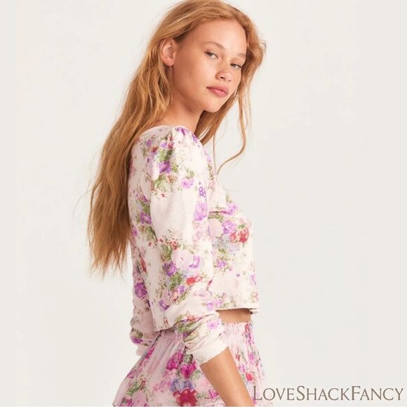 LOVESHACKFANCY **NWT** Jonah Cropped Cardigan in Shimmering Springs - Picture 4 of 14